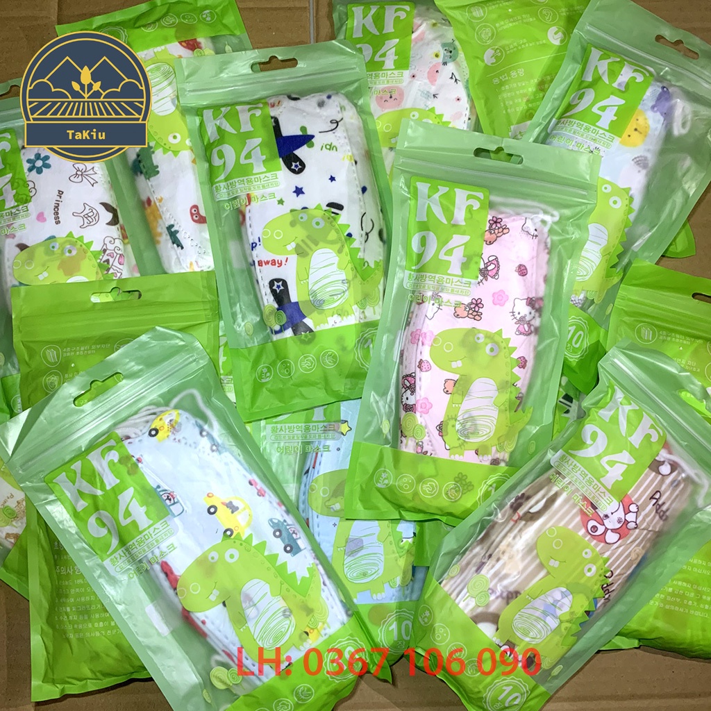 Khẩu Trang KF94 Cho Bé Hoạ Tiết Tiêu Chuẩn Hàn Quốc Túi 10 Cái