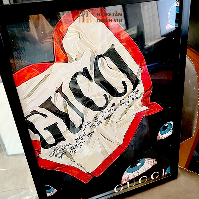 Tranh Hypebeast Gucci Luxury- Độc Lạ, Trang Trí Phòng Hypebeast, Sneakerhead