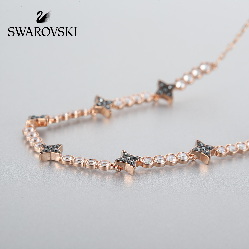 FLASH SALE 100% Swarovski Dây Chuyền Nữ Lady HALVE Biểu tượng ngôi sao FASHION Necklace trang sức đeo Trang sức