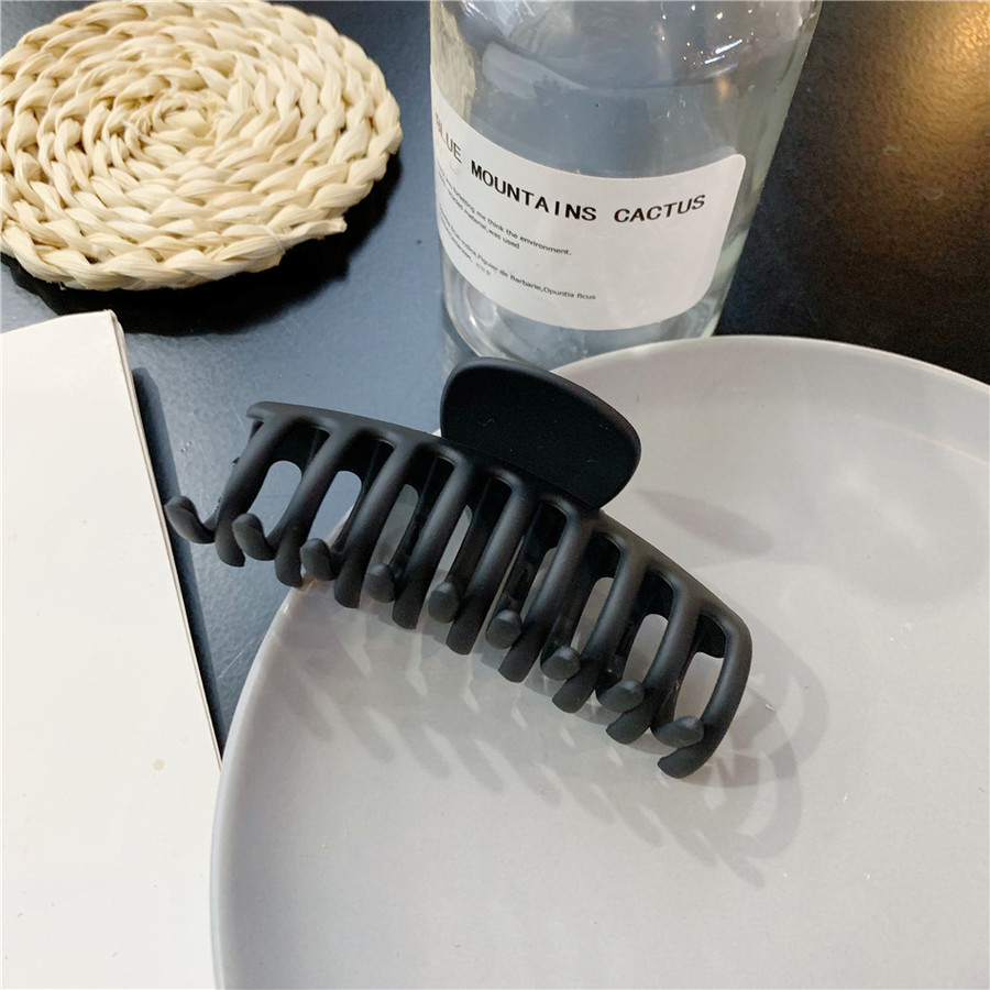 Kẹp tóc dạng móng vuốt màu trơn cỡ lớn bằng acrylic mặt nhám thanh lịch kiểu Hàn dành cho bạn nữ