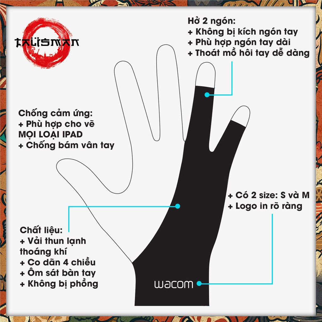 Găng tay vẽ họa sĩ / Găng wacom mê chữ êêêêêêêêê kéo dàiiiiiiiiiiiiiiii