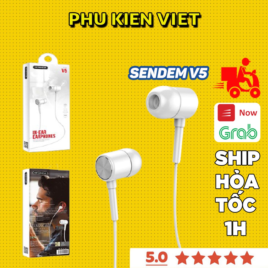 Tai Nghe SENDEM V5 Sports Siêu Bass - Có Mic - Siêu cách âm cho Xiaomi Samsung iPhone HÀNG CHÍNH HÃNG - Phụ Kiện Việt