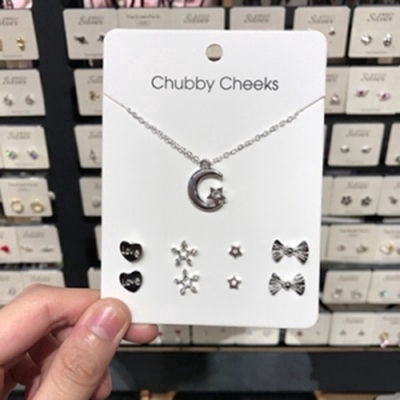 Set dây chuyền + khuyên tai phong cách Hàn Quốc dễ thương | BigBuy360 - bigbuy360.vn
