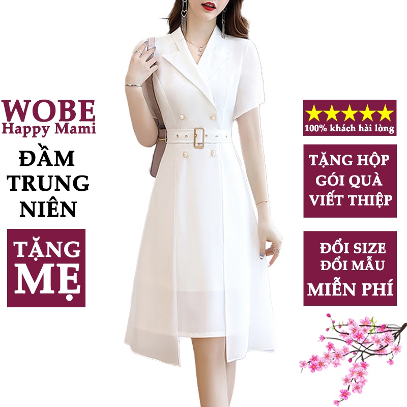 Đầm dự tiệc công sở hàn Quốc bigsize cao cấp thiết kế dáng suông sang trọng đẹp P02 - WOBE Happy Mami