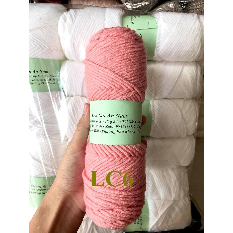 [Bảng 1] Len Cuộn Cotton 3mm - 100gram/cuộn