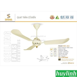 QUẠT TRẦN SINWA S138-ALU