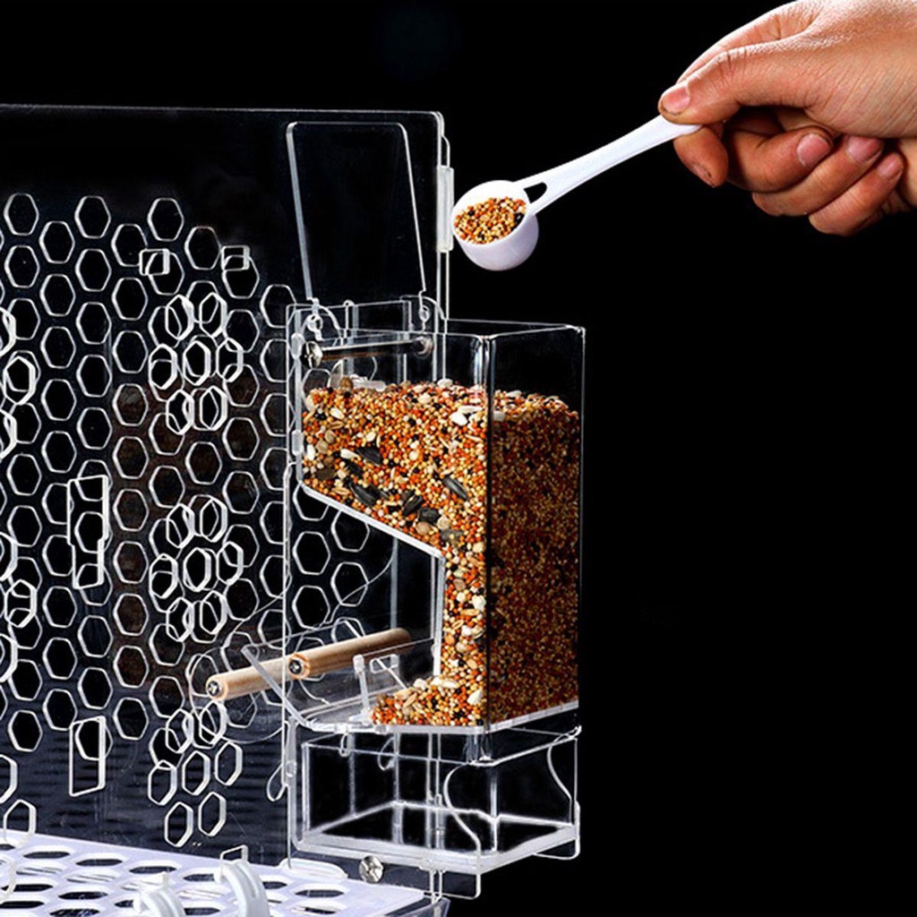 Dụng Cụ Đựng Thức Ăn Bằng Acrylic Dễ Lắp Đặt Cho Chim