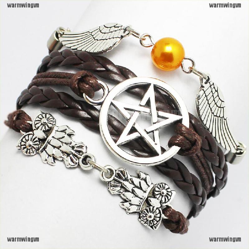 Vòng Tay Tình Bạn Dây Bện Mặt Chim Cú Và Cánh Thiên Thần