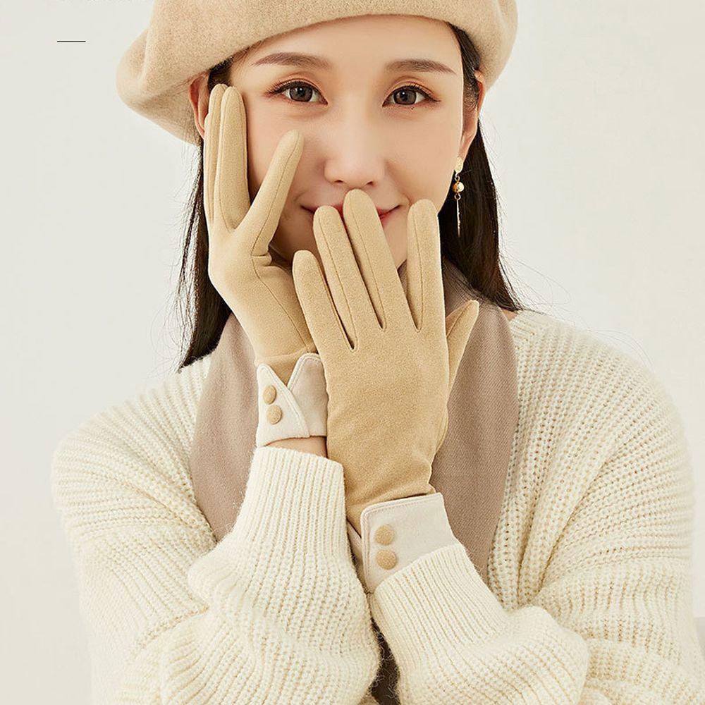 IVORY Găng Tay Nhung Giữ Ấm Thoáng Khí Thời Trang Nữ