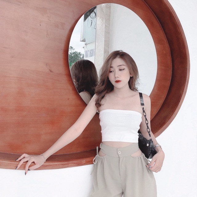 Áo quây ngực trơn dáng croptop - Áo ống (Không đệm) Vải thun ôm body