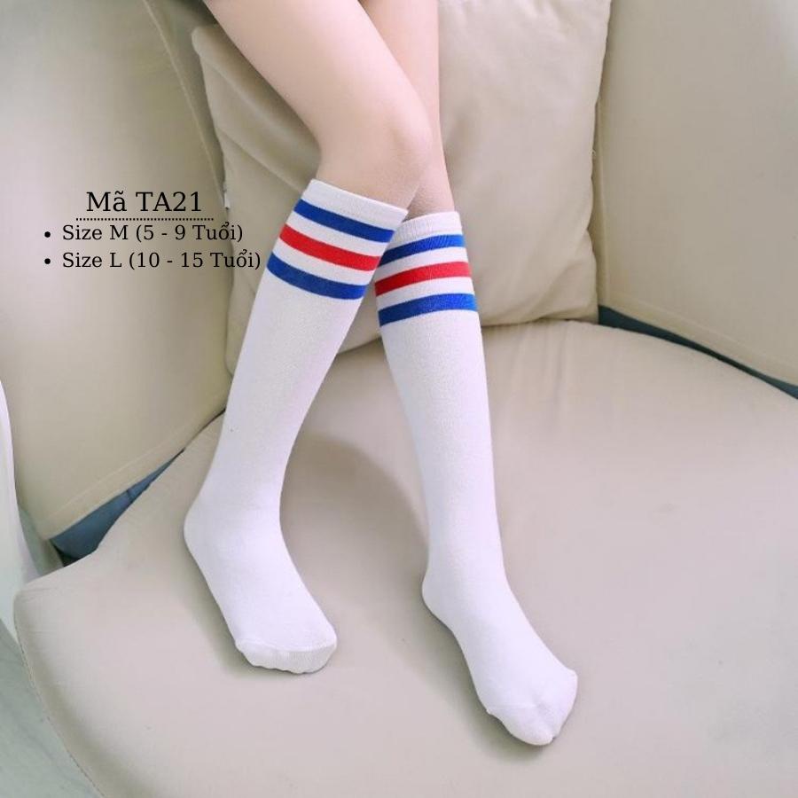 Tất vớ đùi nữ sinh tiểu trung học bé gái 5 - 15 tuổi cổ cao dài đến đầu gối phong cách Hàn Quốc TA21