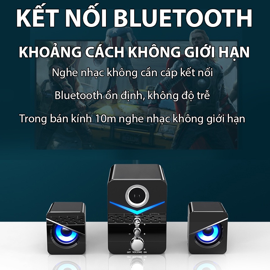 [Mã ELHACE giảm 4% đơn 300K] Loa bluetooth Coputa bộ loa máy tính để bàn nghe nhạc không dây, có dây MC D221