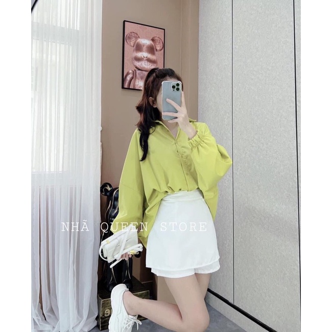 Áo sơmi đũi xanh chuối