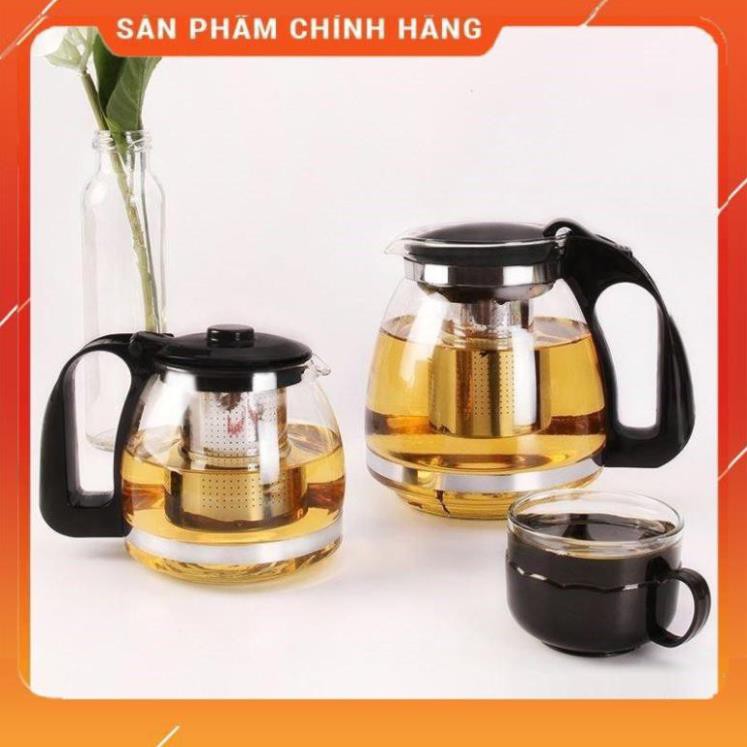 CHÍNH HÃNG -  Ấm pha trà thủy tinh có lõi lọc 700ml,bình pha trà thủy tinh có lưới lọc inox,bình ủ trà cao cấp