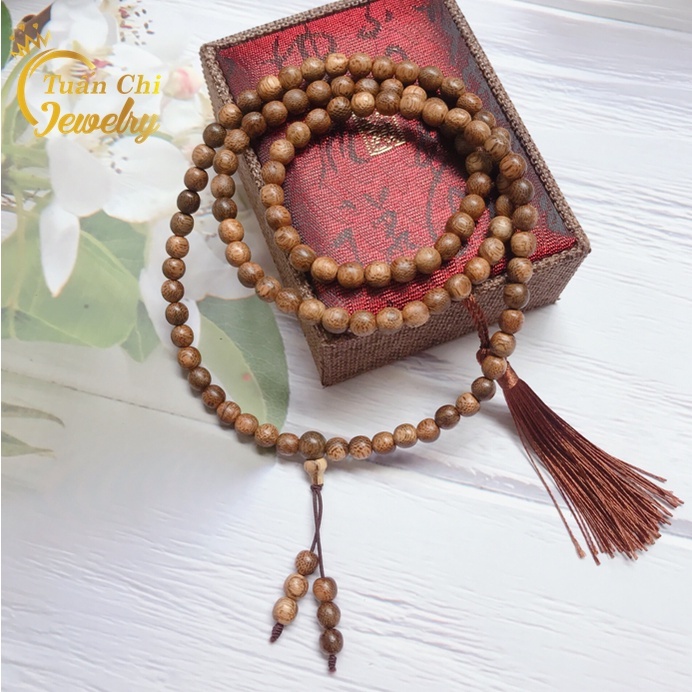 Vòng Tay Trầm Hương 💥 HÀNG CHUẨN HOT💥 Chuỗi Tràng Hạt 108 hạt- Trầm Tốc Hương Tự Nhiên, Tặng Kèm Hộp Gấm Sang Trọng