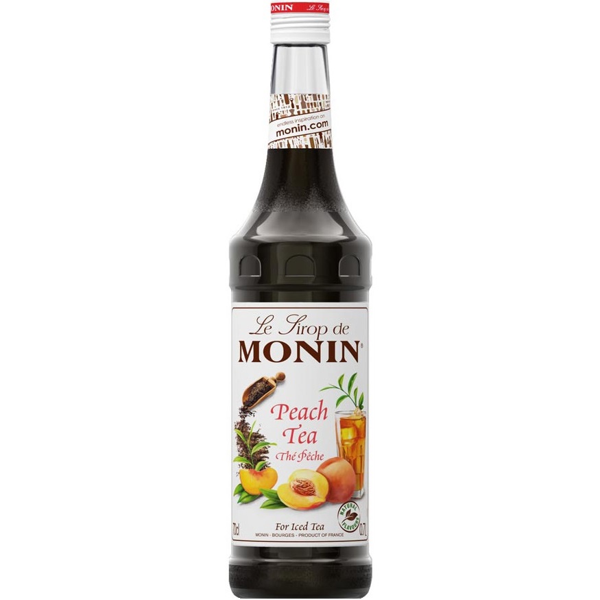 Siro Monin trà đào (peach tea) chai 700ml. Hàng Công ty có sẵn giao ngay