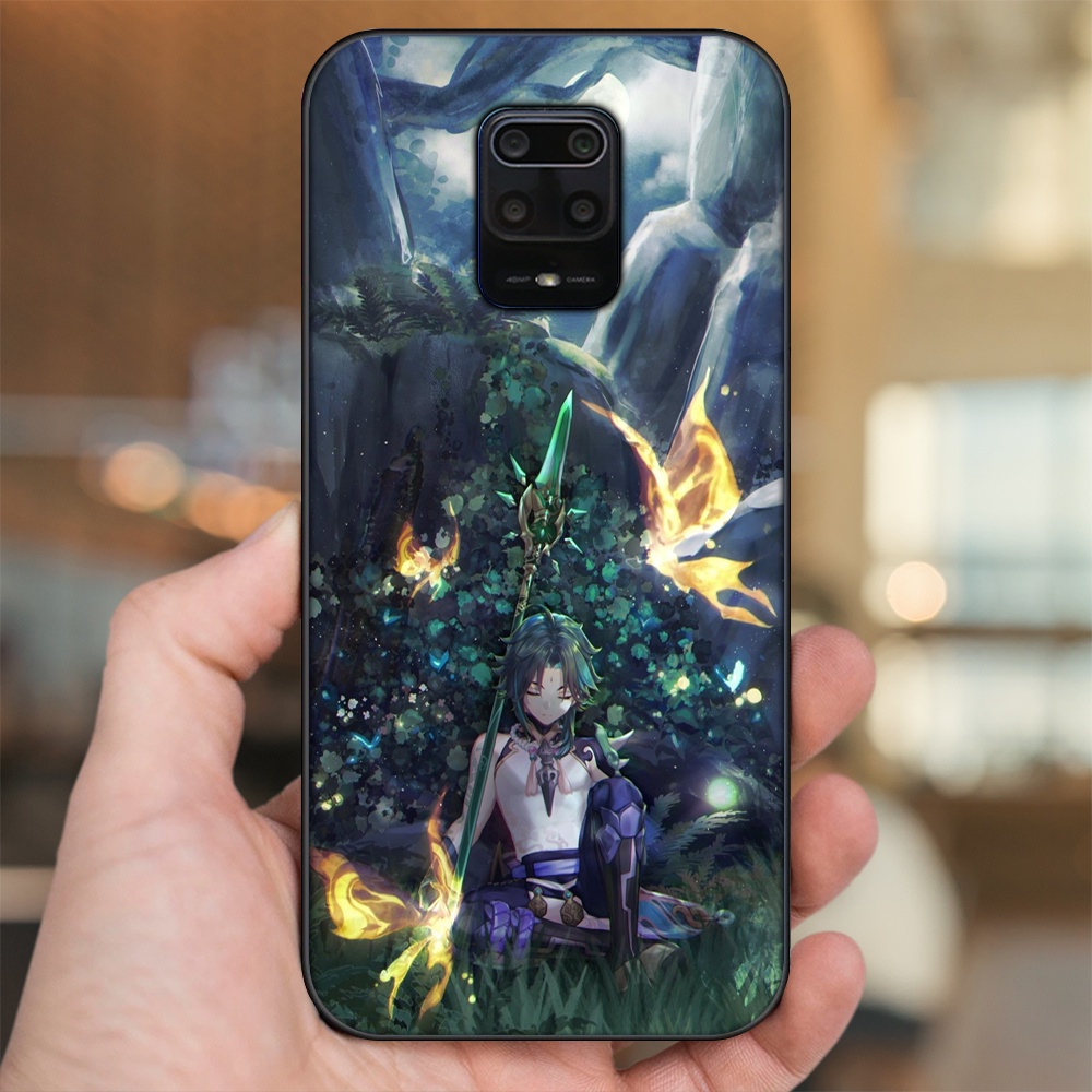 Ốp lưng Xiaomi Redmi Note 9s, Note 9 Pro viền đen in hình Xiao Genshin Impact