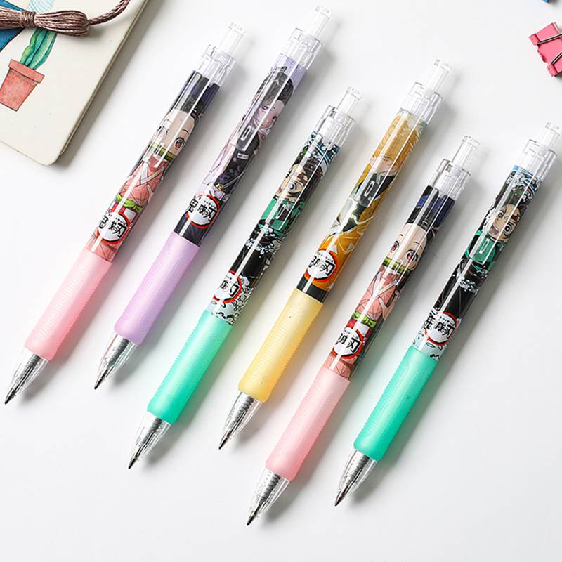 Bút Mực Gel Ngòi 0.5mm Kiểu Dáng Hoạt Hình Nhật Bản Dễ Thương Cute Anime Demon Slayer Kimetsu No Yaiba Kamado Tanjirou Nezuko Ballpoint pen Novelty Cartoon Cute Pens Signature Pen School Supplies Kids gifts