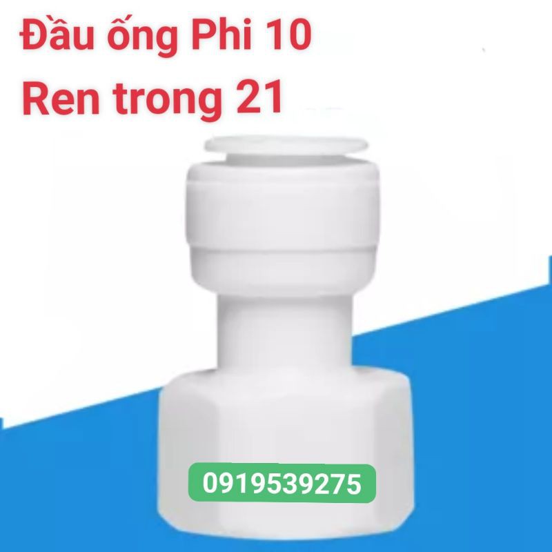 Cút nối thẳng Ren Ngoài 21 - Ống dây 6 Dây 10 dùng cho máy lọc nước RO
