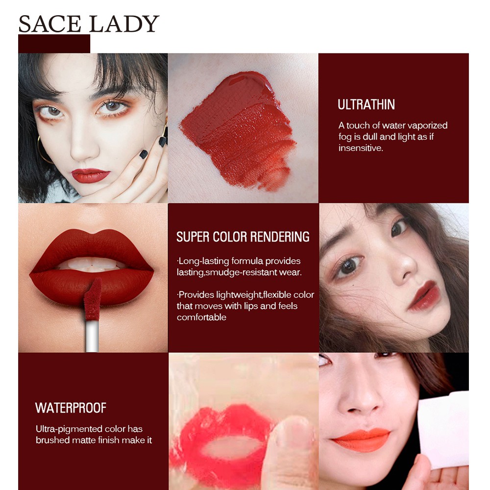 Son môi SACE LADY chống nước lâu trôi phong cách Hàn Quốc 6ml / 0,2oz