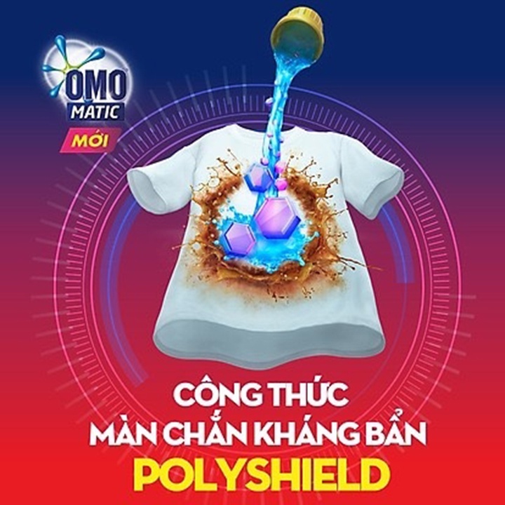 Nước giặt OMO Matic chuyên dụng Cửa Trước Bền Màu với tinh chất Lựu Tre (túi 2kg)