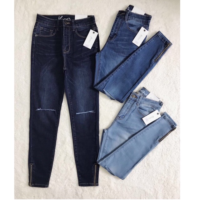 Quần skinny rách gối