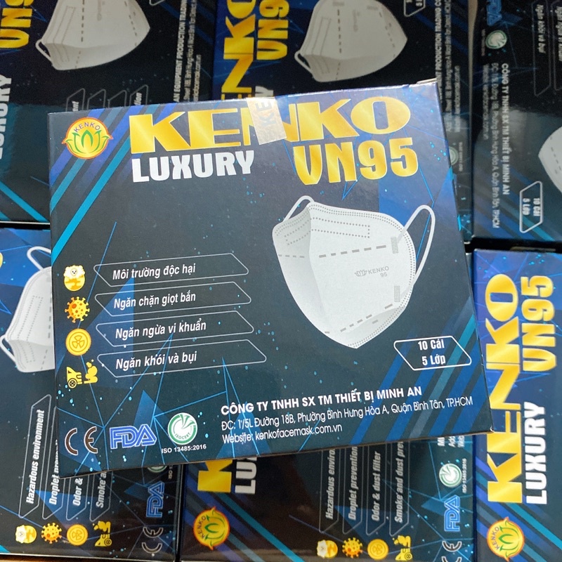 Sỉ 10 hộp khẩu trang kháng khuẩn KENKO N95 5 lớp Luxury hàng xuất khẩu