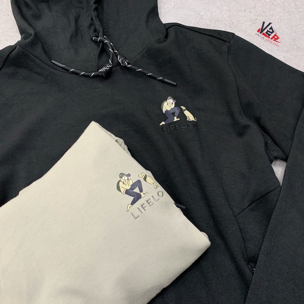 Áo Hoodie Lifelog 2 Màu Đen, Xám cực ngầu  💯