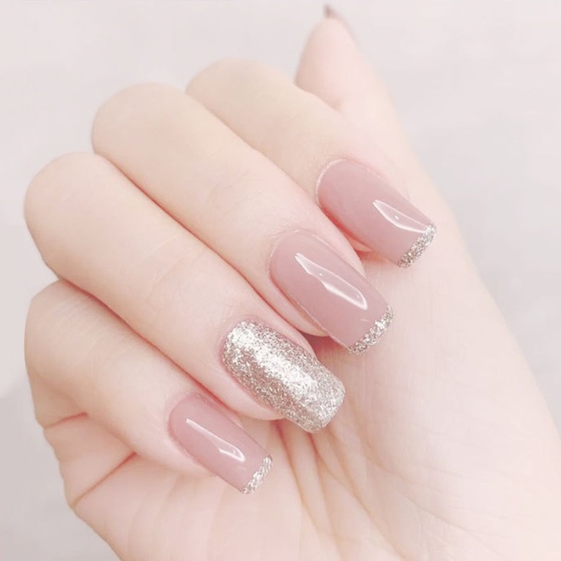 Sơn móng tay gel ANNIES màu vàng bạch kim hiệu ứng kim cương lấp lánh có thể lột được