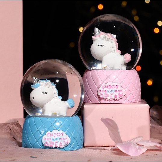 Quả cầu tuyết ngựa thần QCT4 unicorn có đèn 5cm