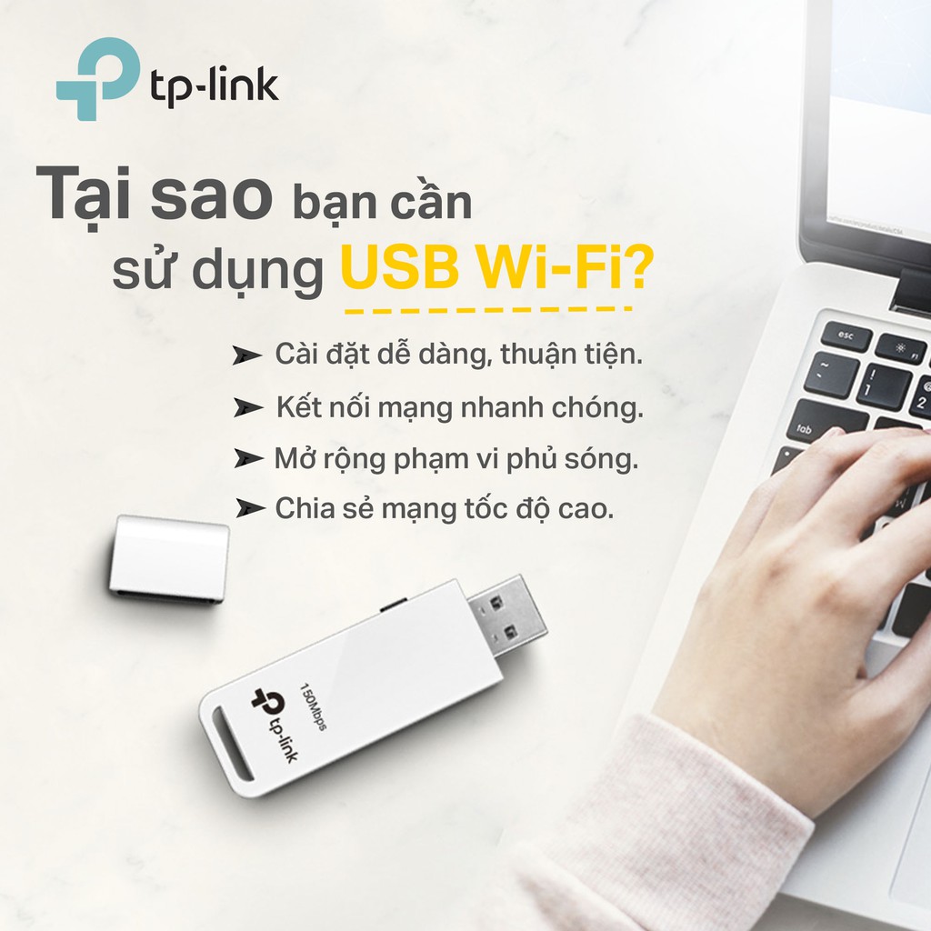 USB thu wifi TP-Link Chuẩn N 150Mbps TL-WN727N Hãng phân phối chính thức