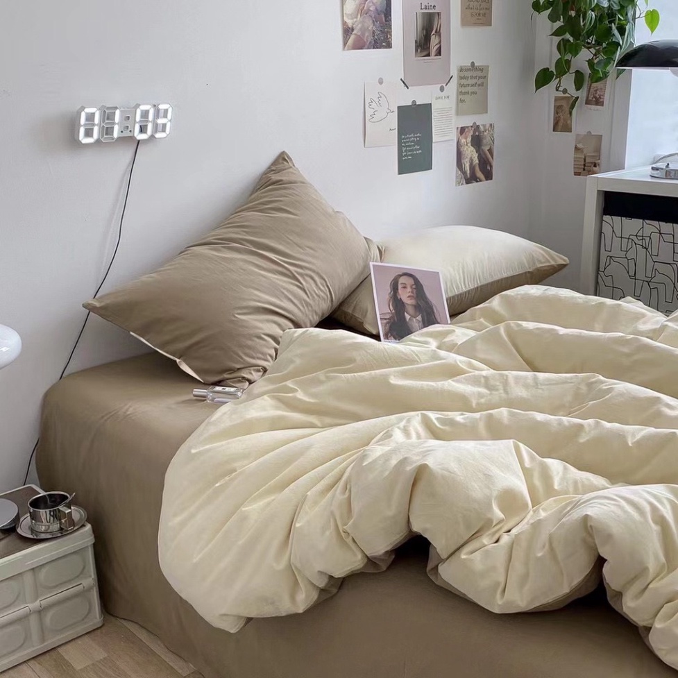 Bộ chăn ga gối Cotton Tc DUONGANH bedding phong cách pastel Hàn quốc, tone màu nhẹ nhàng nhiều màu sắc. Drap Giường Đủ K
