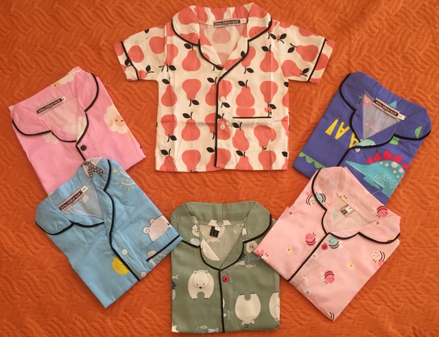 Combo 4 bộ 2 yukata 2 pizama cộc tay cho bé trai và bé gái