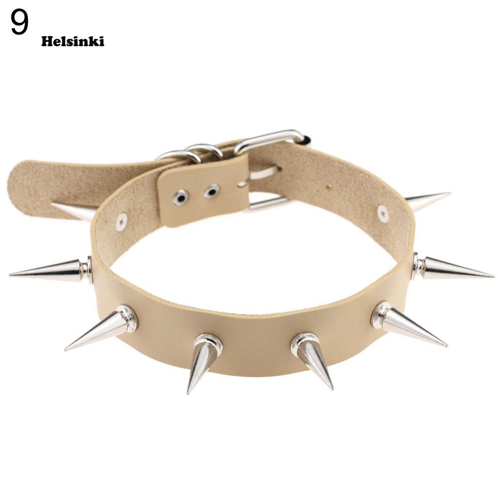 Vòng cổ choker giả da đính đinh tán cho nữ