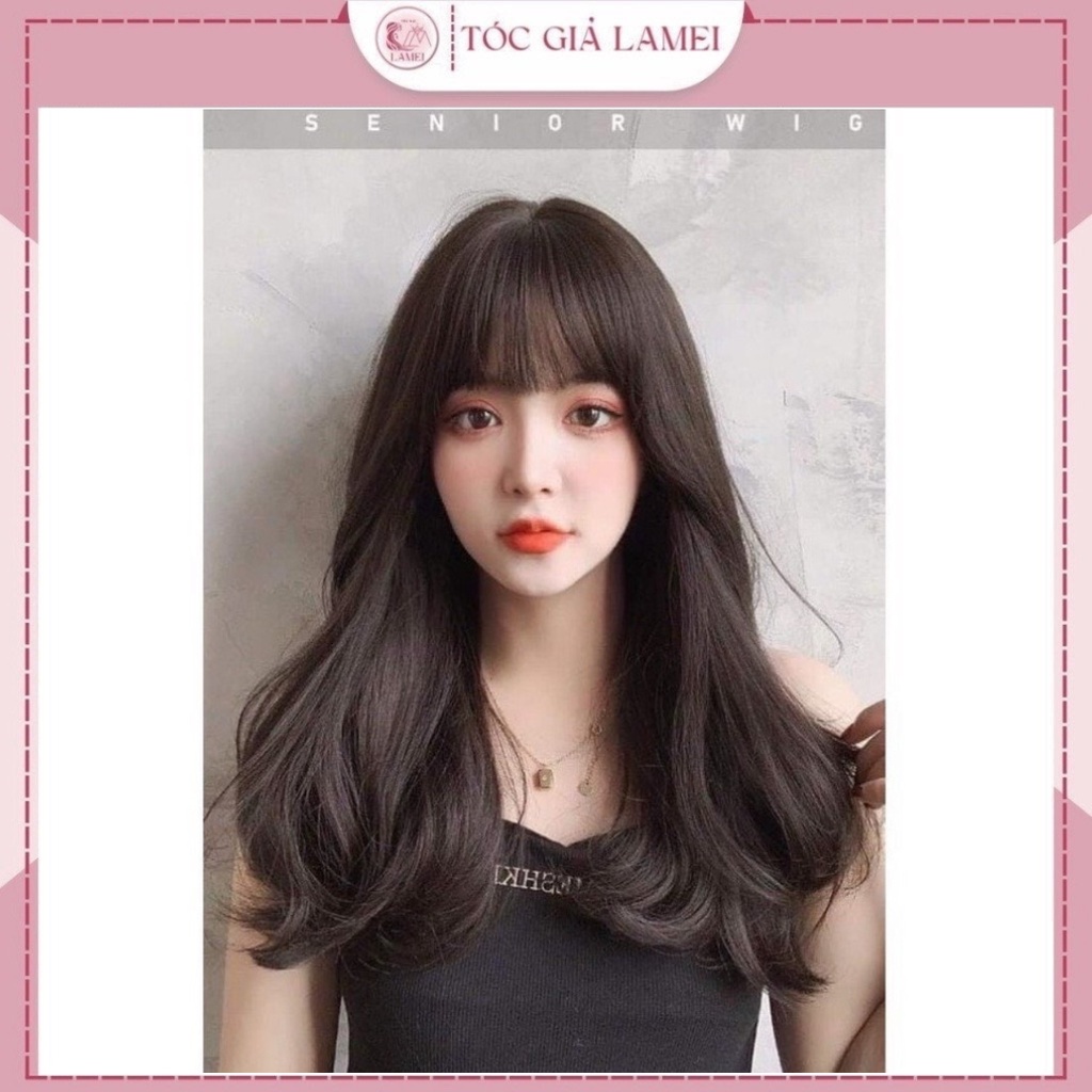 Tóc giả nữ cả đầu❤️FREESHIP❤️Tóc giả nguyên đầu xoăn lửng 40cm kèm ảnh thật chất sợi tơ cao cấp