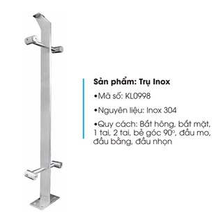 Trụ lan can cầu thang kl0998 inox 304 tm khalico