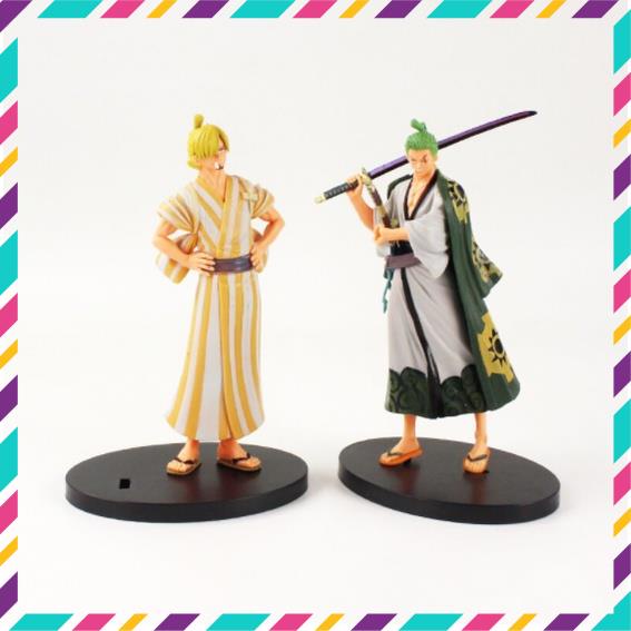 Mô Hình One Piece Vương Quốc Wano Luffy, Zoro, Usop, Sanji, Nami, Brook, Choper - Cao 20cm- Mô Hình Figure