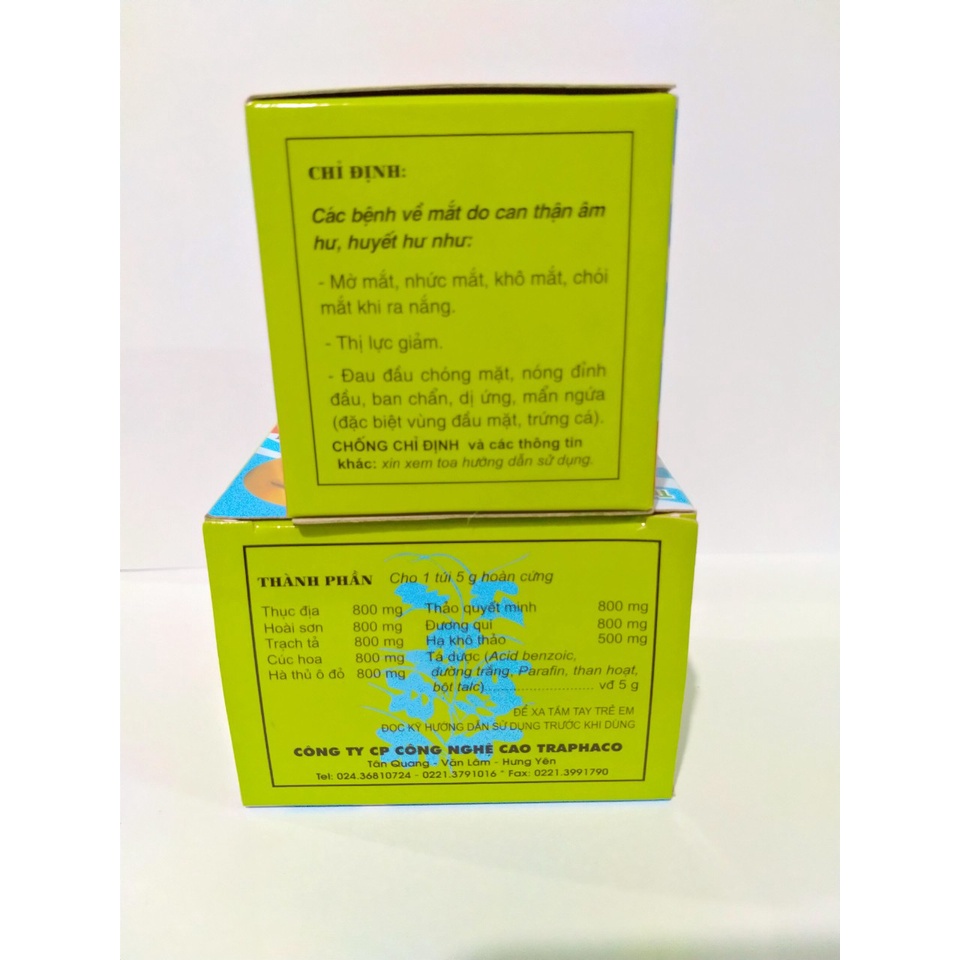 VIÊN SÁNG MẮT Traphaco hộp10 Túi 5 g hỗ trợ trong trường hợp mờ mắt, nhức mắt, khô mắt, chói mắt khi ra nắng..