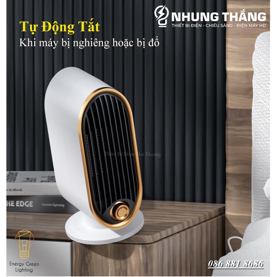 Máy sưởi Để Bàn MS-302, Quạt Sưởi Mini - Công Nghệ Sưởi Gốm PTC Ceramic-Làm Nóng Nhanh -Tích Hợp Tản Gió -Tiết Kiệm Điện