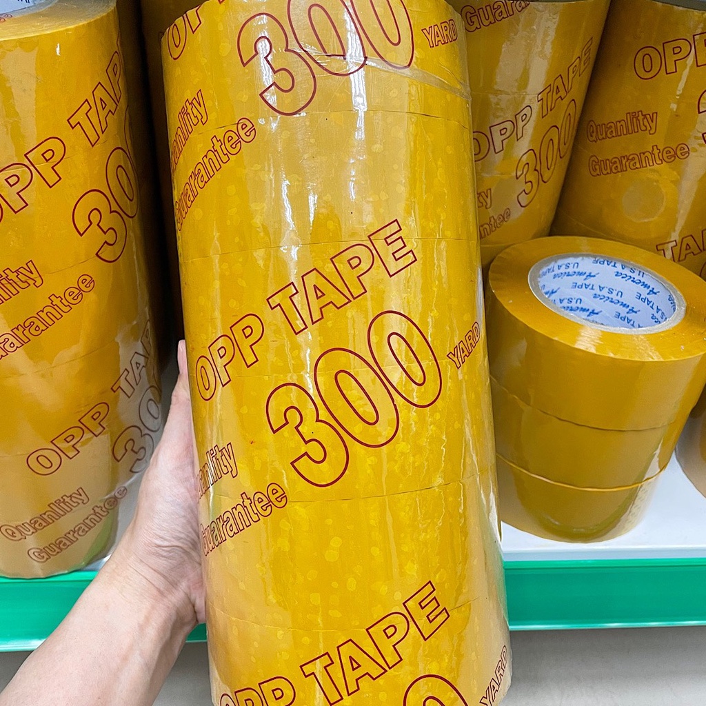 [Cây 6 cuộn] Băng Keo Trong/ Đục 200 Yard - 300 Yard Đóng Gói Dán Hàng (BIBISTORE)