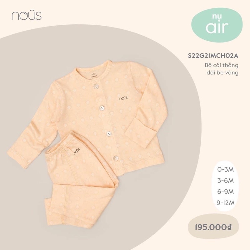Bộ dài tay nous đủ size cho bé từ 3m-24m
