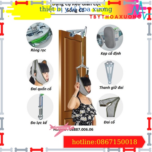 Dụng Cụ Kéo Giãn Cột Sống Cổ Thoát Vị Đĩa Đệm Cột Sống Cổ - Đai Treo Cổ