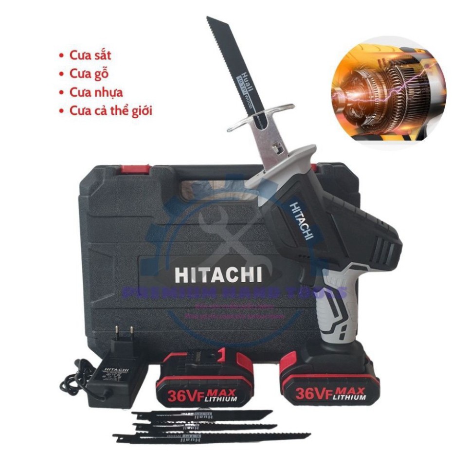 [Cao Cấp] Máy cưa kiếm - Máy cưa đa năng chạy pin Hitachi 36V (2 pin 1 sạc) Tặng 4 lưỡi cưa cao cấp [Hàng Cao Cấp] ...