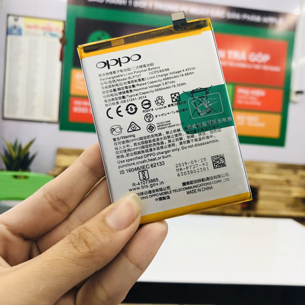 pin zin Oppo A9 (2020), BLP727, 5000mAh chính hãng
