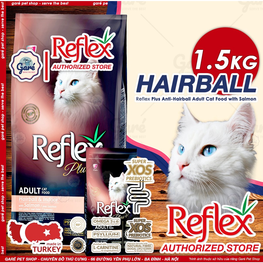 1.5kg - Hạt Reflex Plus cho Mèo con Kitten Mèo lớn Cat tiết niệu Urinary, ngừa búi lông Hairball thức ăn hạt cho Mèo kén