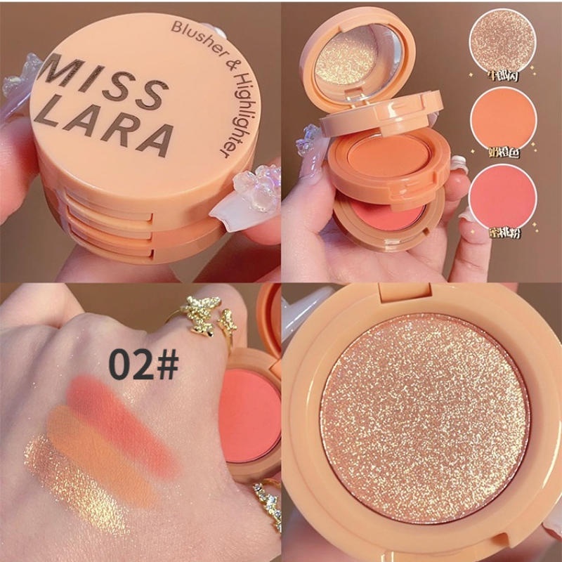 Bảng Phấn Má Hồng miss lara 3 Màu Lâu Trôi