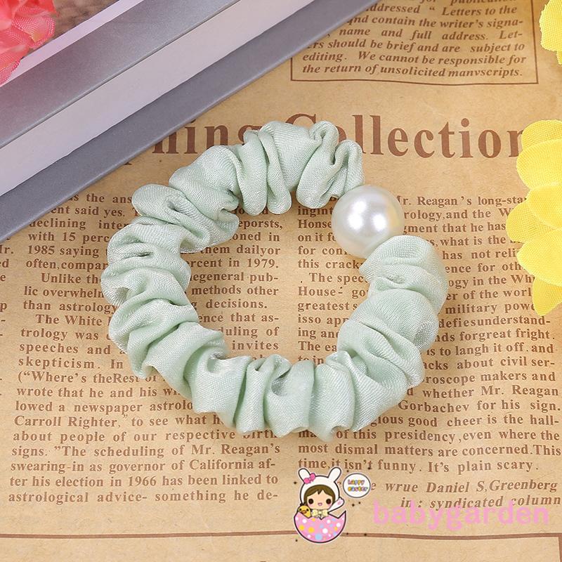 Dây buộc tóc đính ngọc trai màu sắc thời trang cho nữ