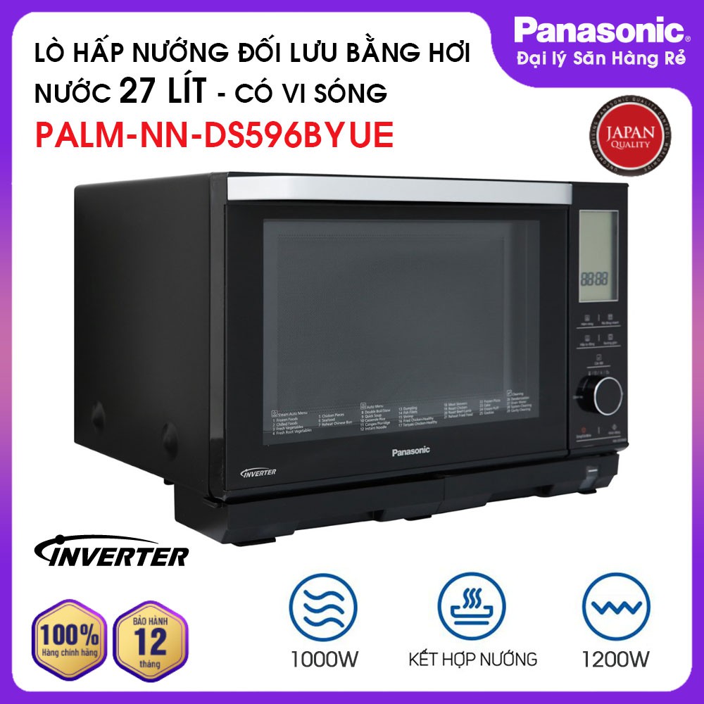 Lò hấp nướng đối lưu có vi sóng đa năng 27 lít Panasonic PALM-NN-DS596BYUE 1200W - Hàng chính hãng, bảo hành 12 tháng