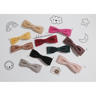 [ Hàng Thiết Kế ] Kẹp Tóc Mái Vải Nhung Handmade Cao Cấp Ribbon.mimi Kẹp Mái