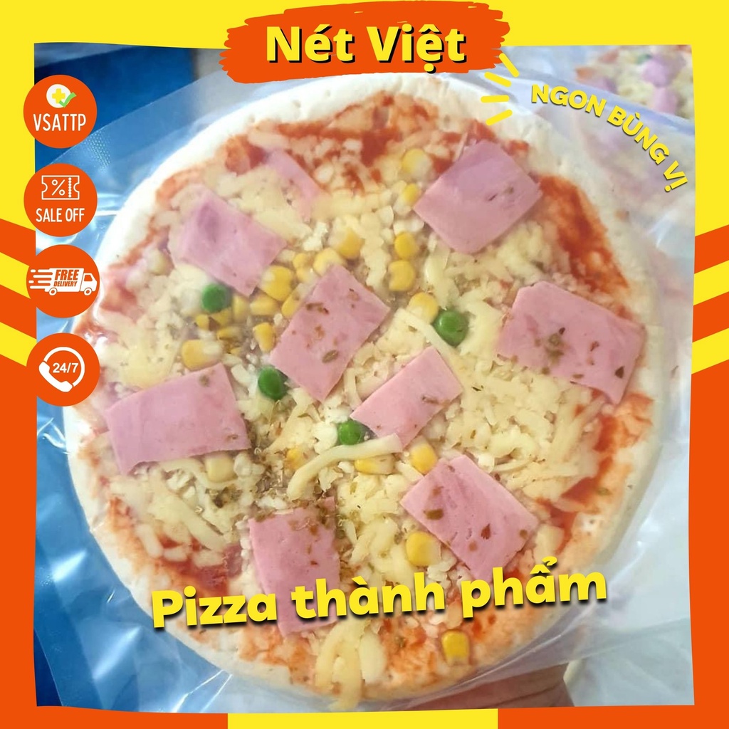 Đế bánh pizza, đế pizza làm sẵn thơm giòn chuẩn vị Ý, tặng kèm lá thơm Oregano và tương cà cholimex